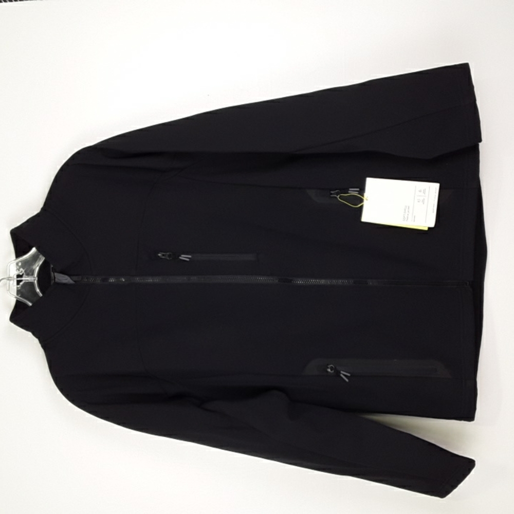 Men's Black Soft Shell Fleece Jacket Wind‎ Water Resistant Size Small
